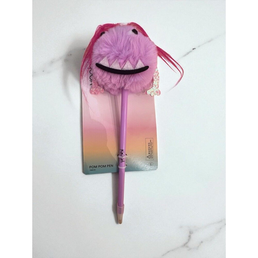 Yoobi Pen Pom Pom Smiley face Cute Pen